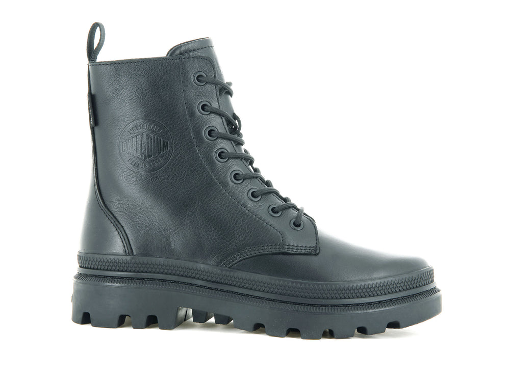 Botas De Invierno Palladium PALLATROOPER OFF LEATHER Hombre Negras | Costa Rica-81043